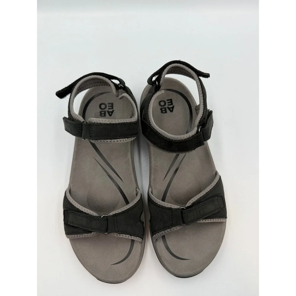 ABEO Goleta 1141 Women's Black Leather Athletic Walking Sandals Size 7